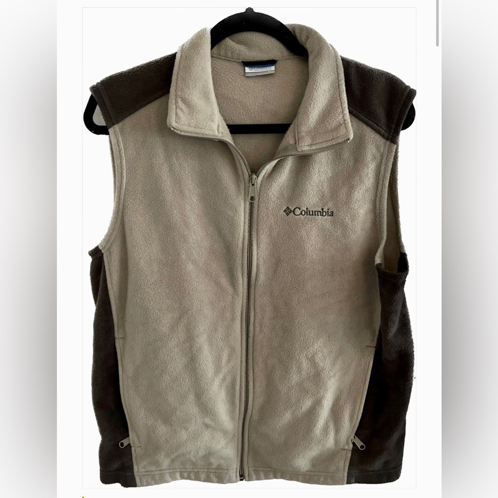 COLUMBIA Sportswear Men's Brown & Tan Zipper Vest, Size M